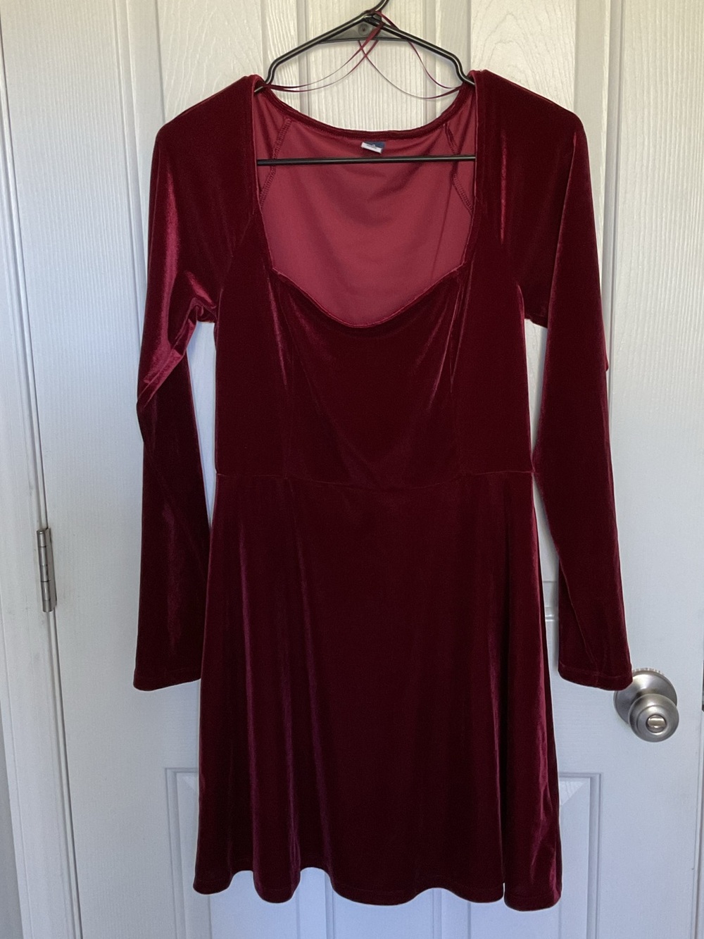 Old Navy Scarlet Fire Fit & Flare Velvet Mini Dress